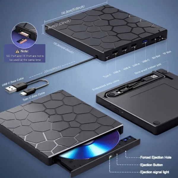 8 in 1 USB External CD or DVD Drive