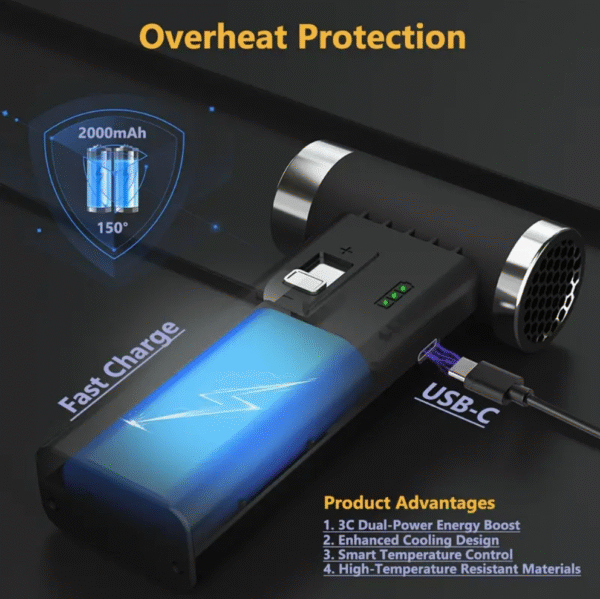 110000RPM Cordless Electric Air Duster with Speed Control