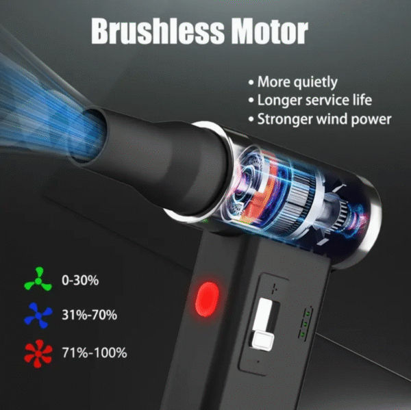 110000RPM Cordless Electric Air Duster with Speed Control