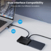 Hard Drive Reader with USB C and USB A Connectors